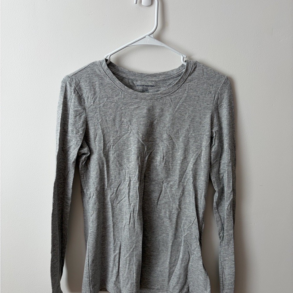 Amazon Essentials Gray Long Sleeve Tee